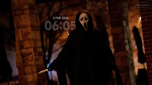 Hooded Figure with Knife at Night