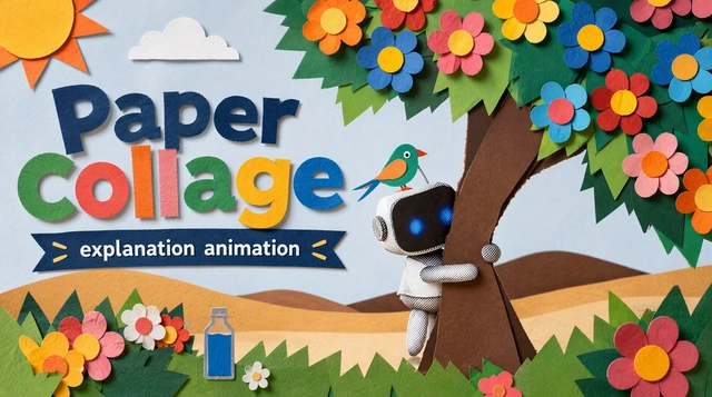 Paper collage explanation animation