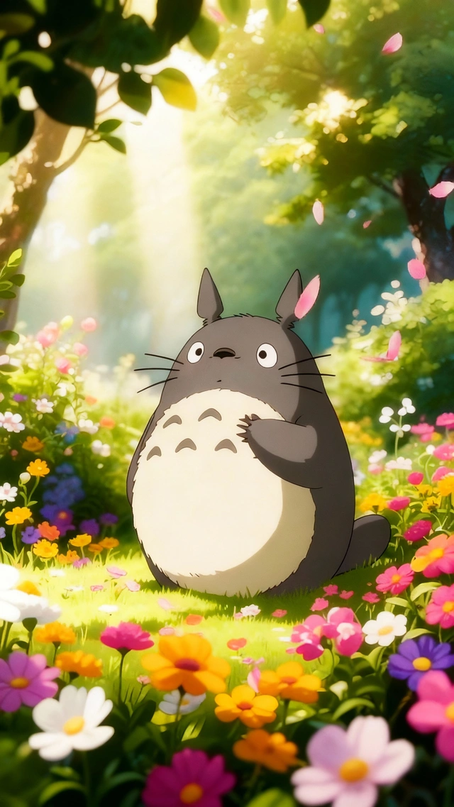 Totoro in a Flower Meadow