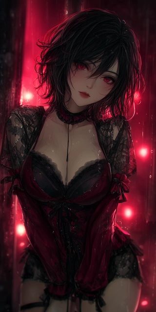 Lace Silhouette in Red Glow