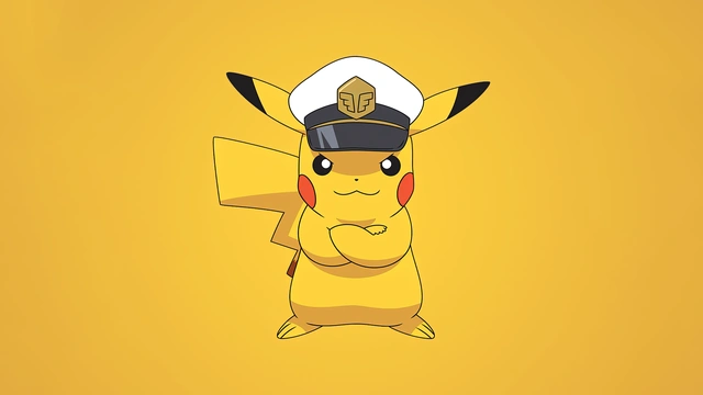 Captain Pikachu Minimalist Wallpaper