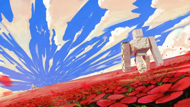 Stone Golem in the Scarlet Field