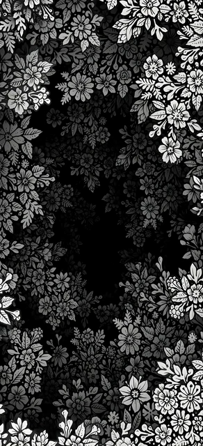 Black and White Floral Frame
