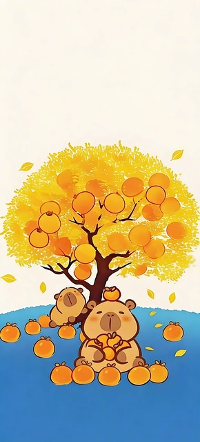 Little Bears Under the Autumn Tree