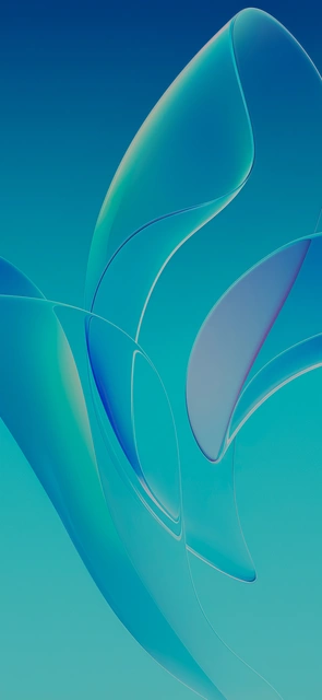 Teal Luminous Abstract Curves
