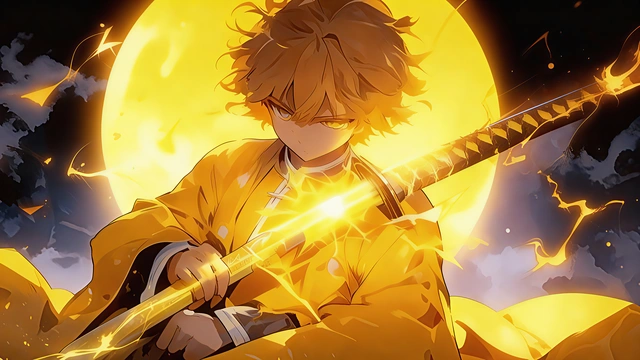 Thunder Swordsman Under the Full Moon